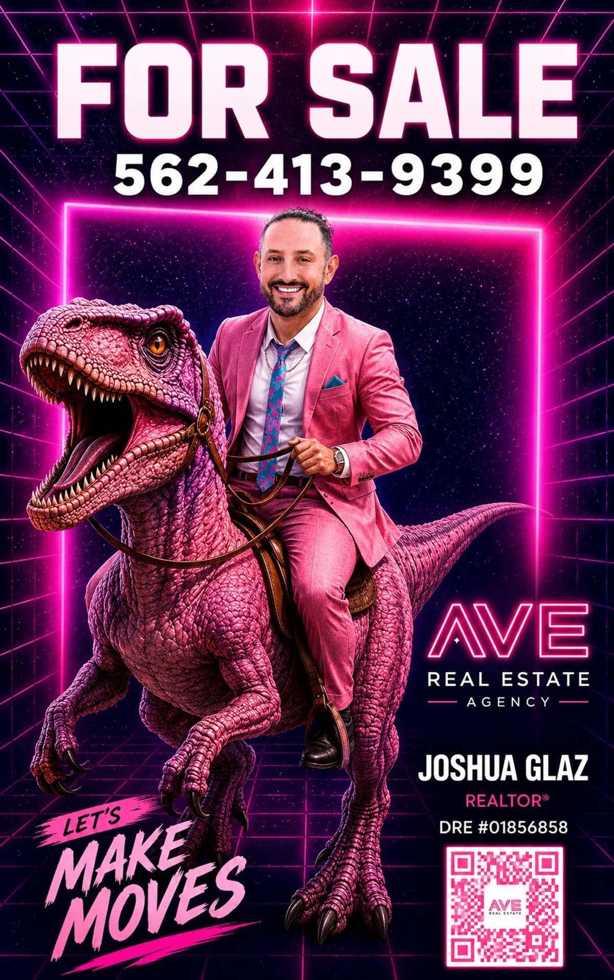 Josh Glaz riding a raptor — The Ave. Real Estate